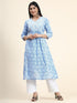 Hand embroidery Chikankari V neck Anarkali Dress | Long Kurti in Cotton For Women 2